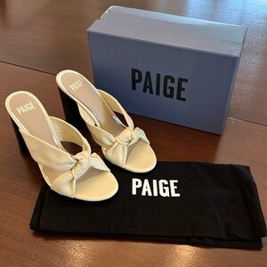 Paige Sabina Slip-On Women Heel Slide Sandals OFF WHITE Leather
Sz 8 NEW